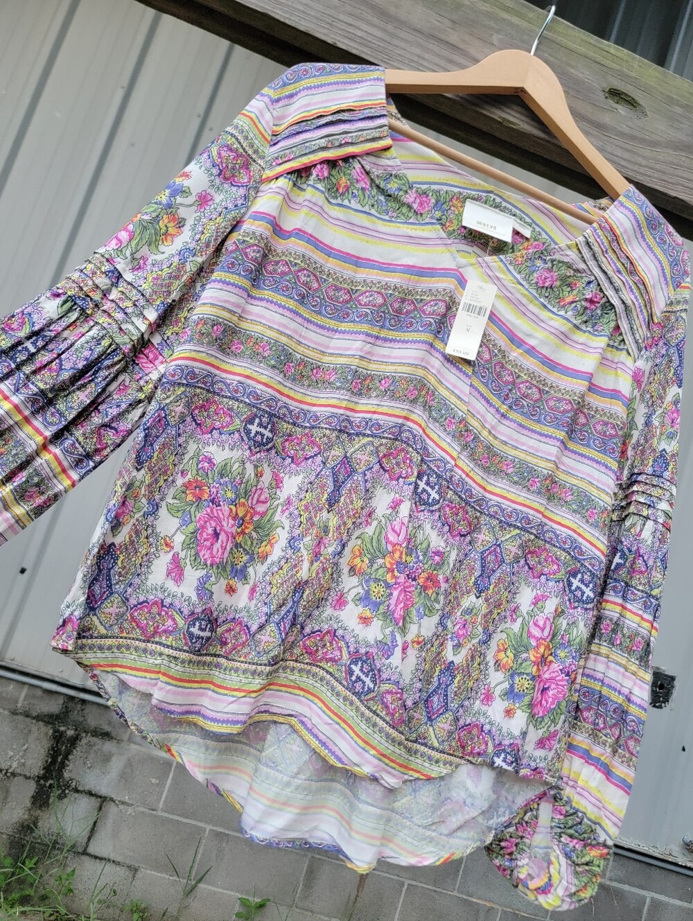 Anthropologie Maeve Ceresco Peasant Top Meadium NWT